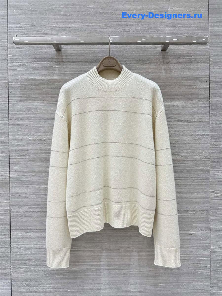 BC Beading Knitted Sweater in White