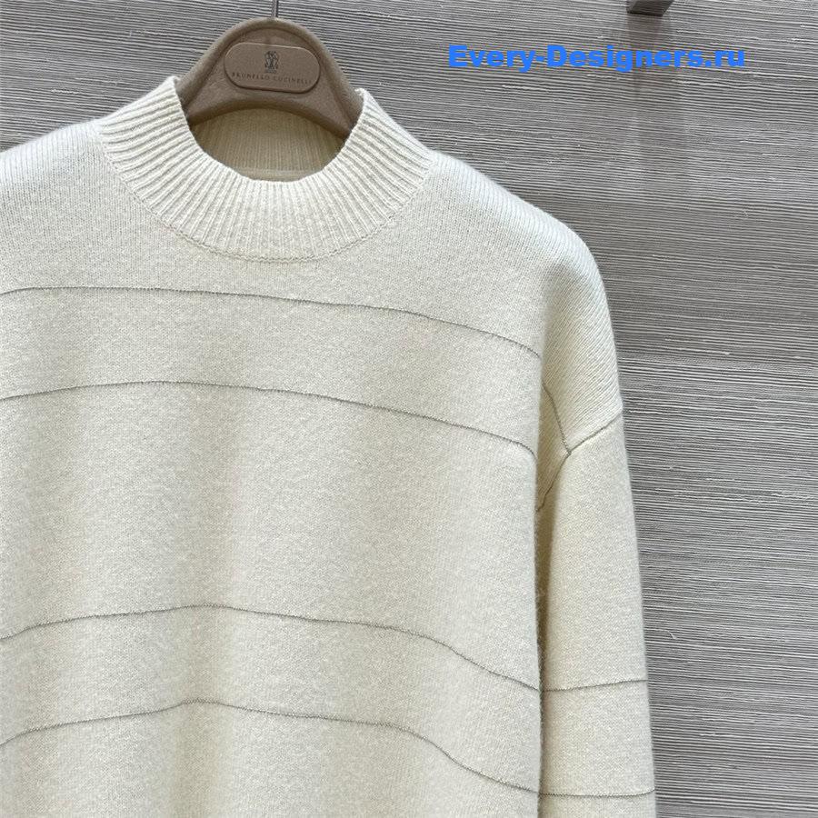 BC Beading Knitted Sweater in White