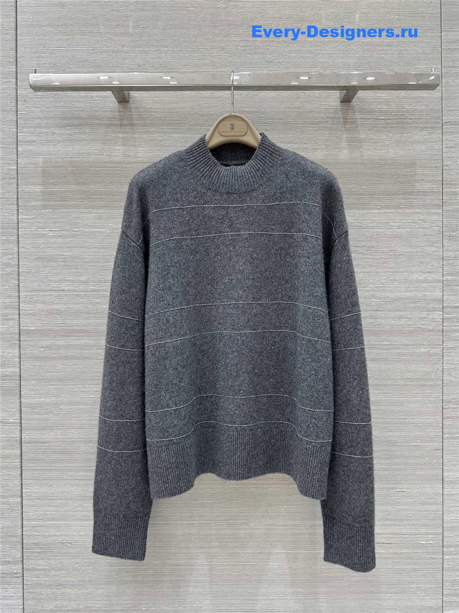 BC Beading Knitted Sweater in Grey