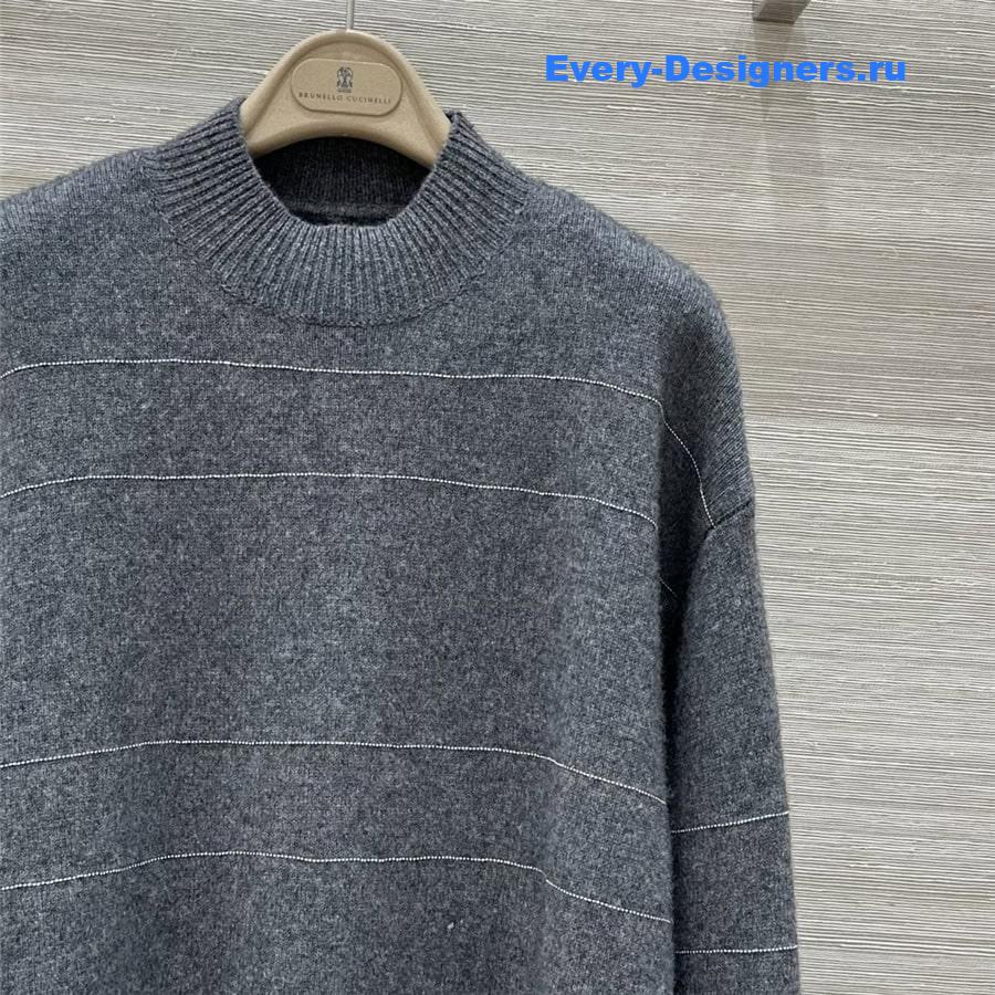 BC Beading Knitted Sweater in Grey