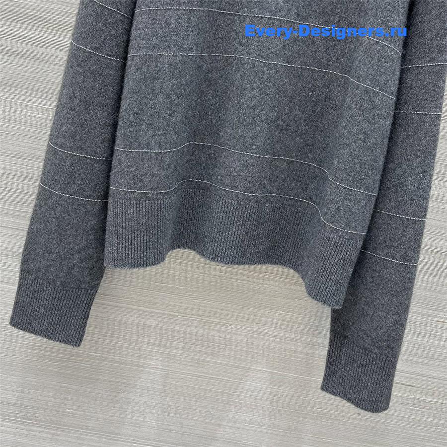 BC Beading Knitted Sweater in Grey