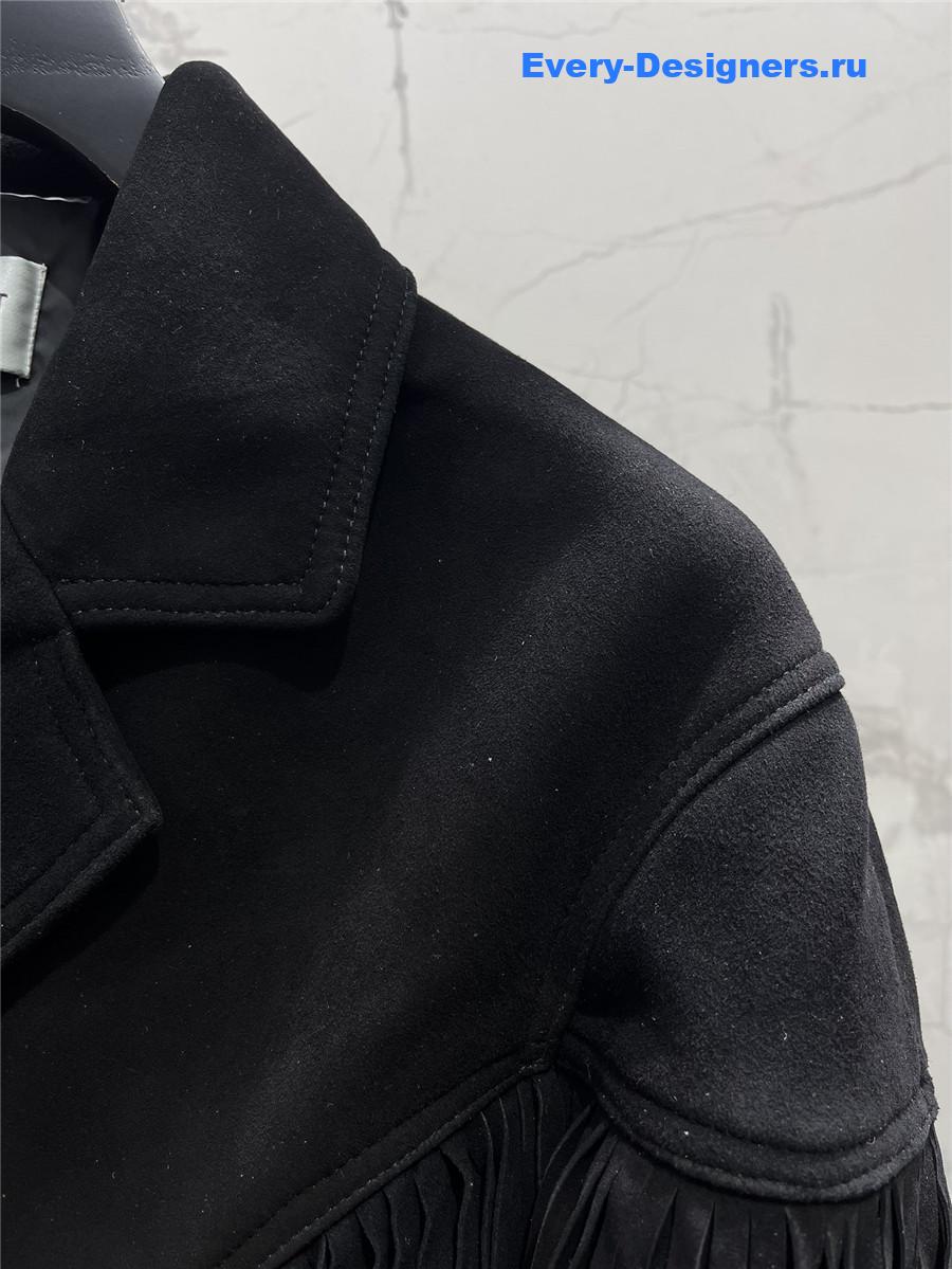 Y51 fringed sheepskin coat