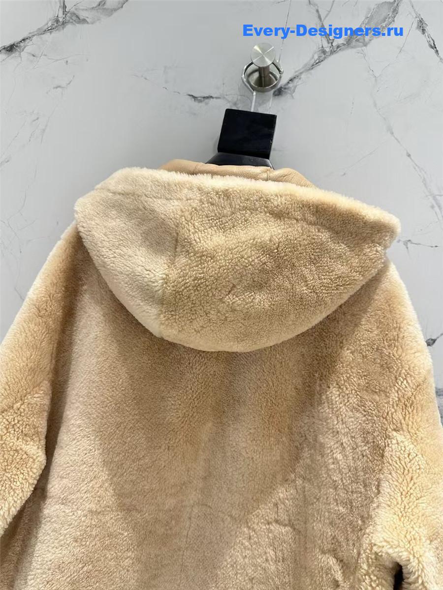 Ba1en*iaga wool and shearling coat