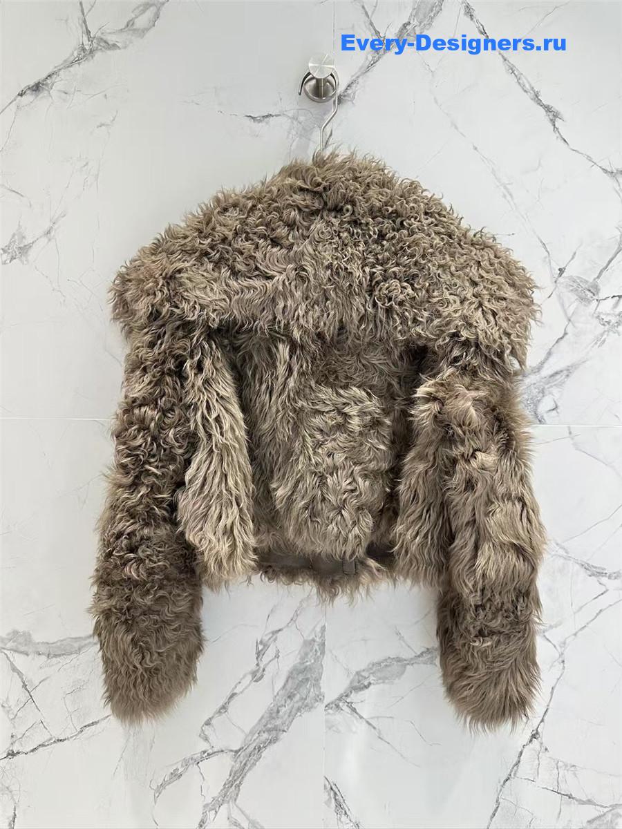 BC Sheepskin Shearling Coat with Curly Collar