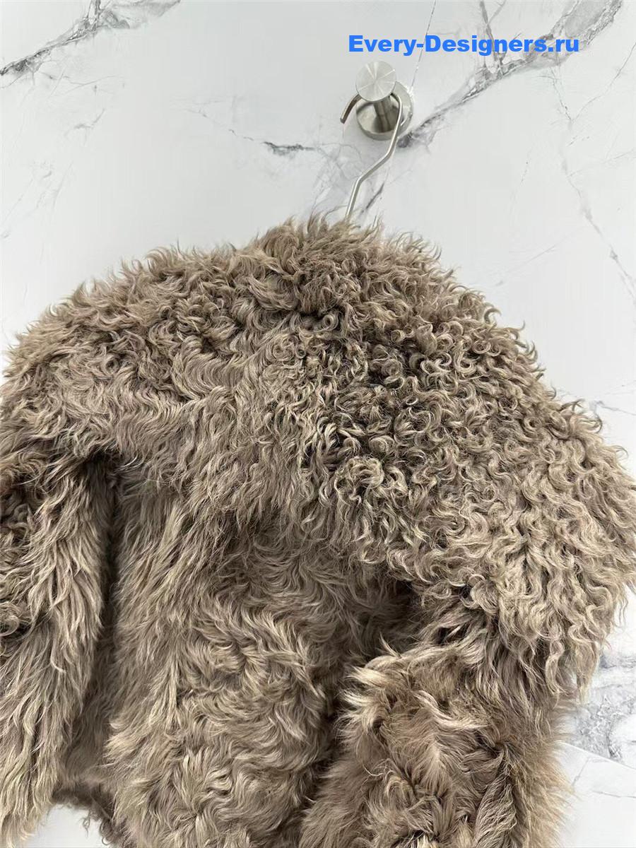 BC Sheepskin Shearling Coat with Curly Collar