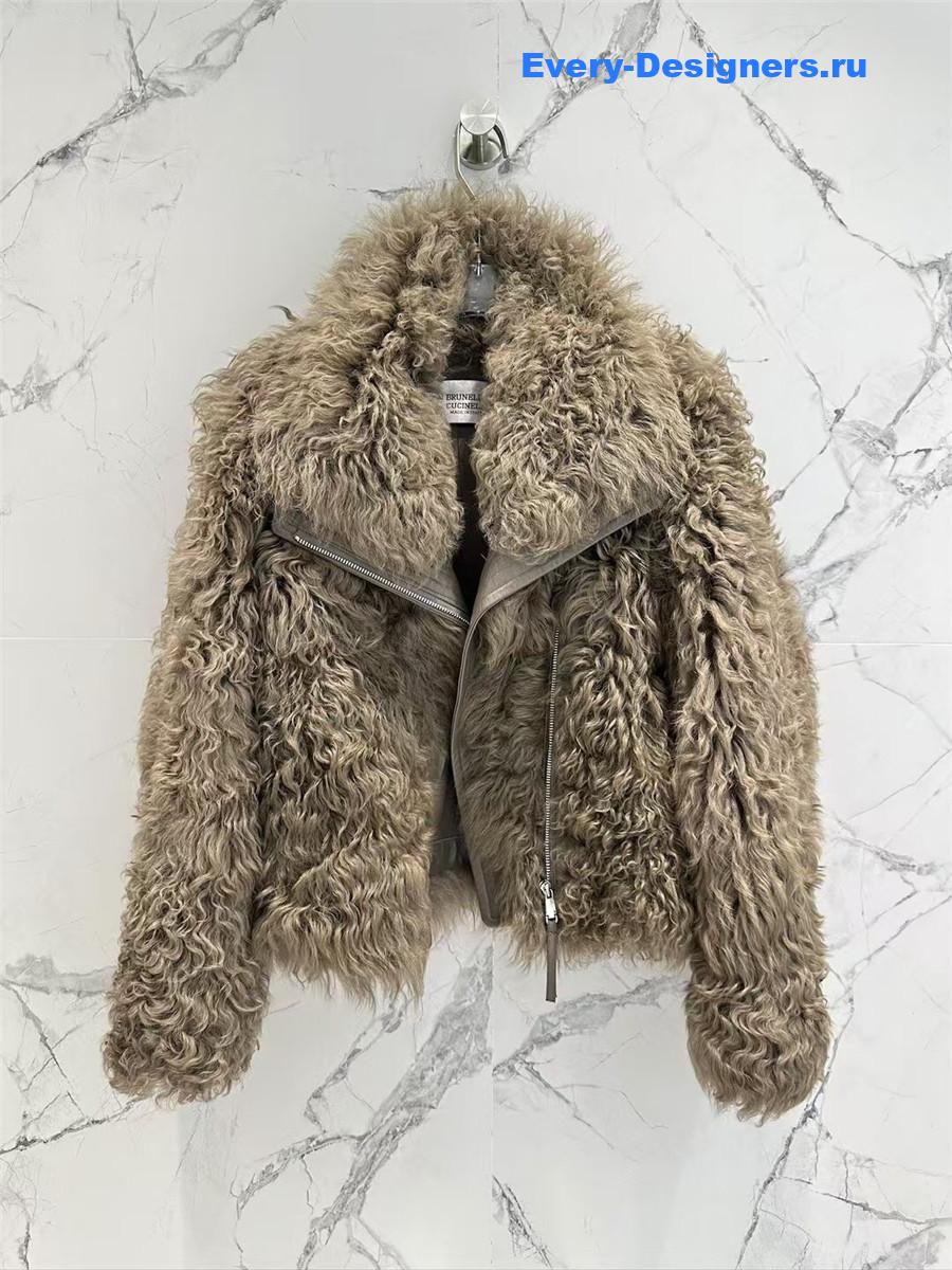 BC Sheepskin Shearling Coat with Curly Collar