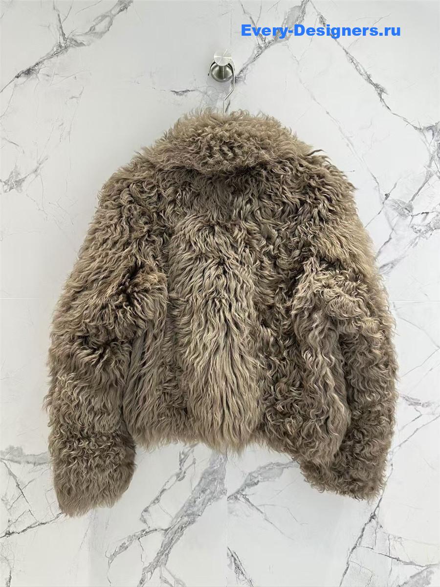 BC Sheepskin Shearling Coat with Curly Collar