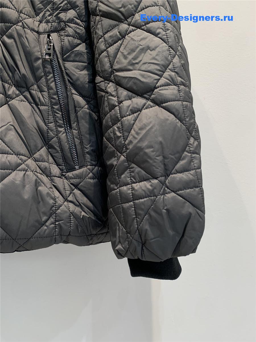 D10r rattan check hooded jacket