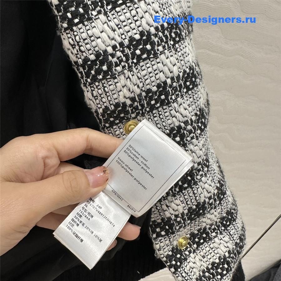 CC woven tweed check quilted jacket