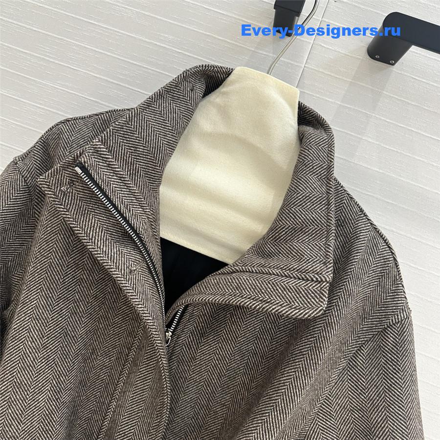 Y51 wool stand collar coat