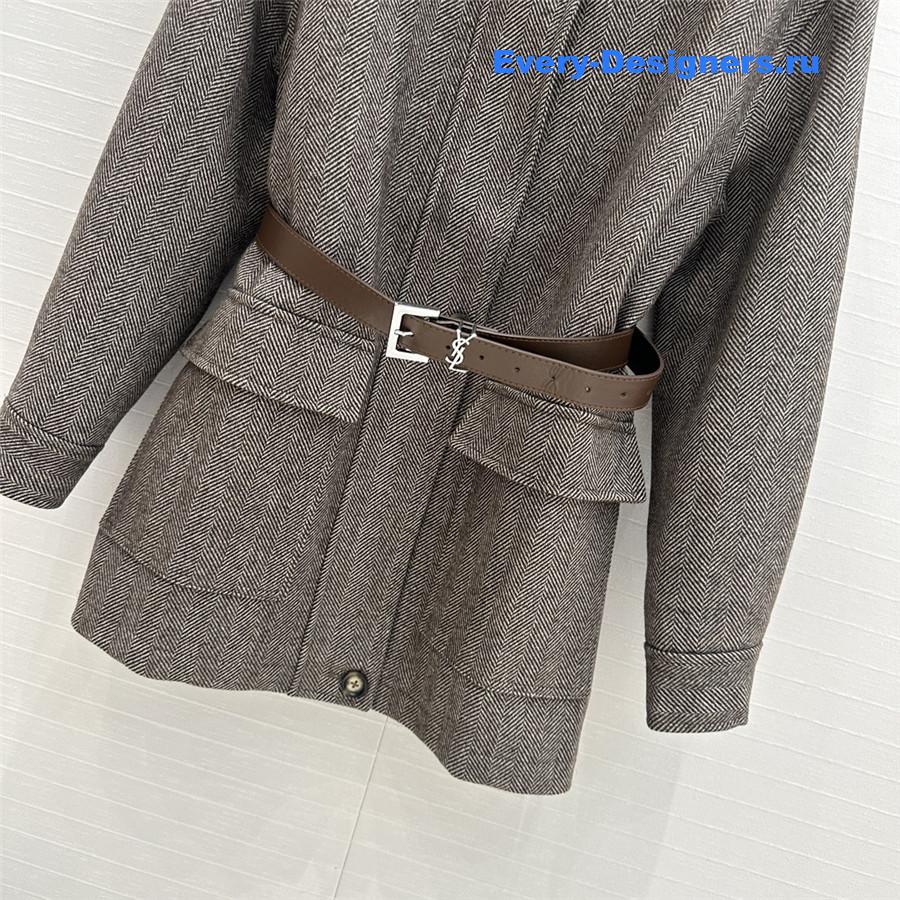 Y51 wool stand collar coat