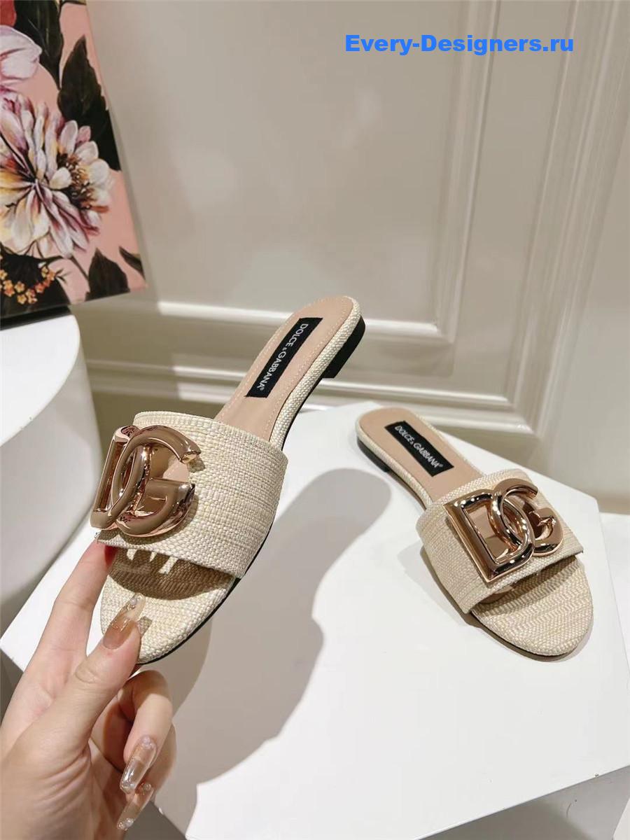 Dolce & Gabbana D&G Logo Flat Slides