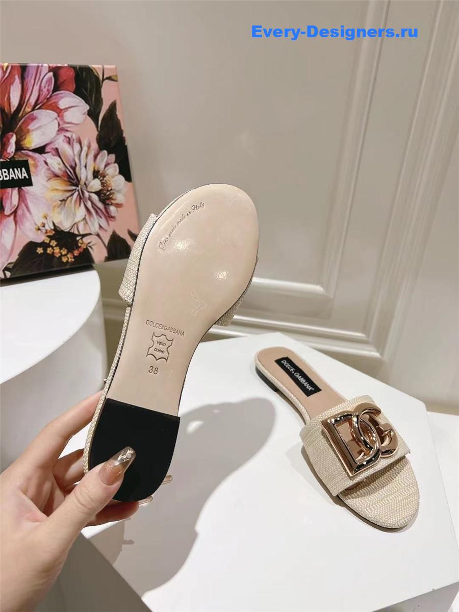 Dolce & Gabbana D&G Logo Flat Slides