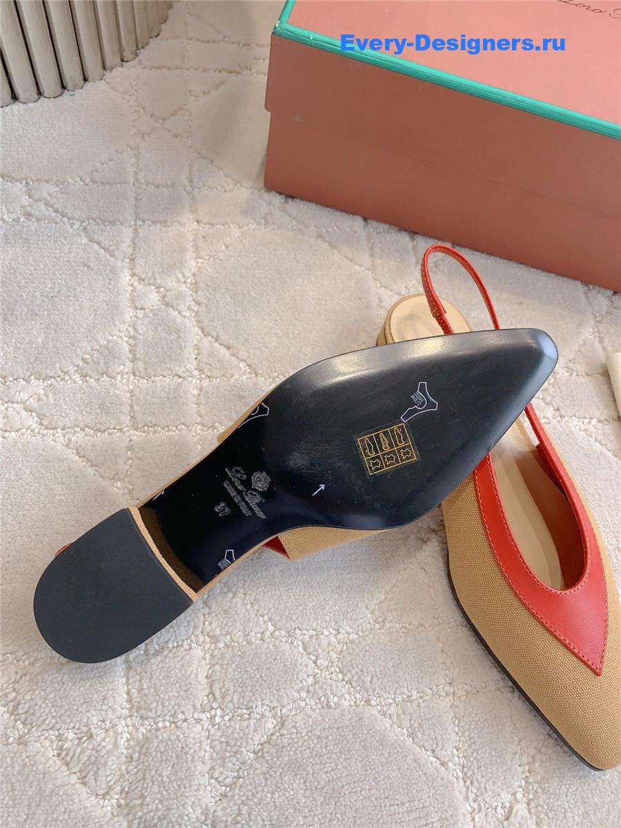 L0r0 P1ana rebecca slingback flats in wood