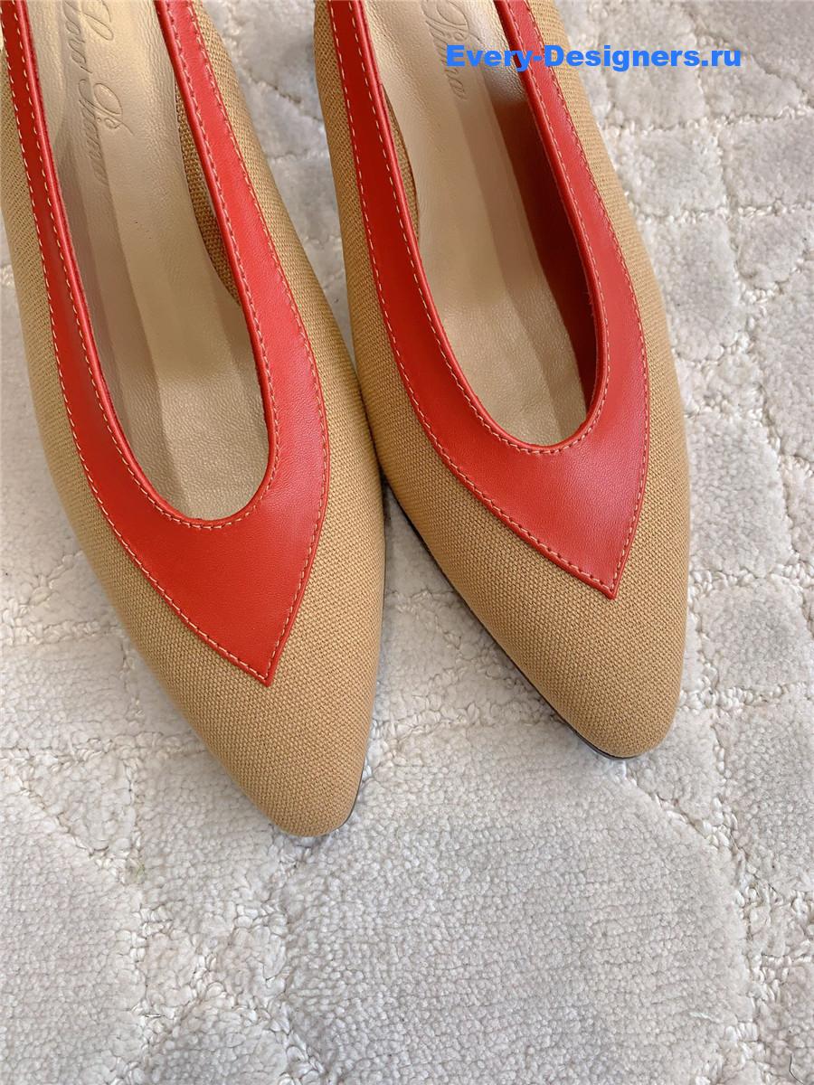 L0r0 P1ana rebecca slingback pumps in wood