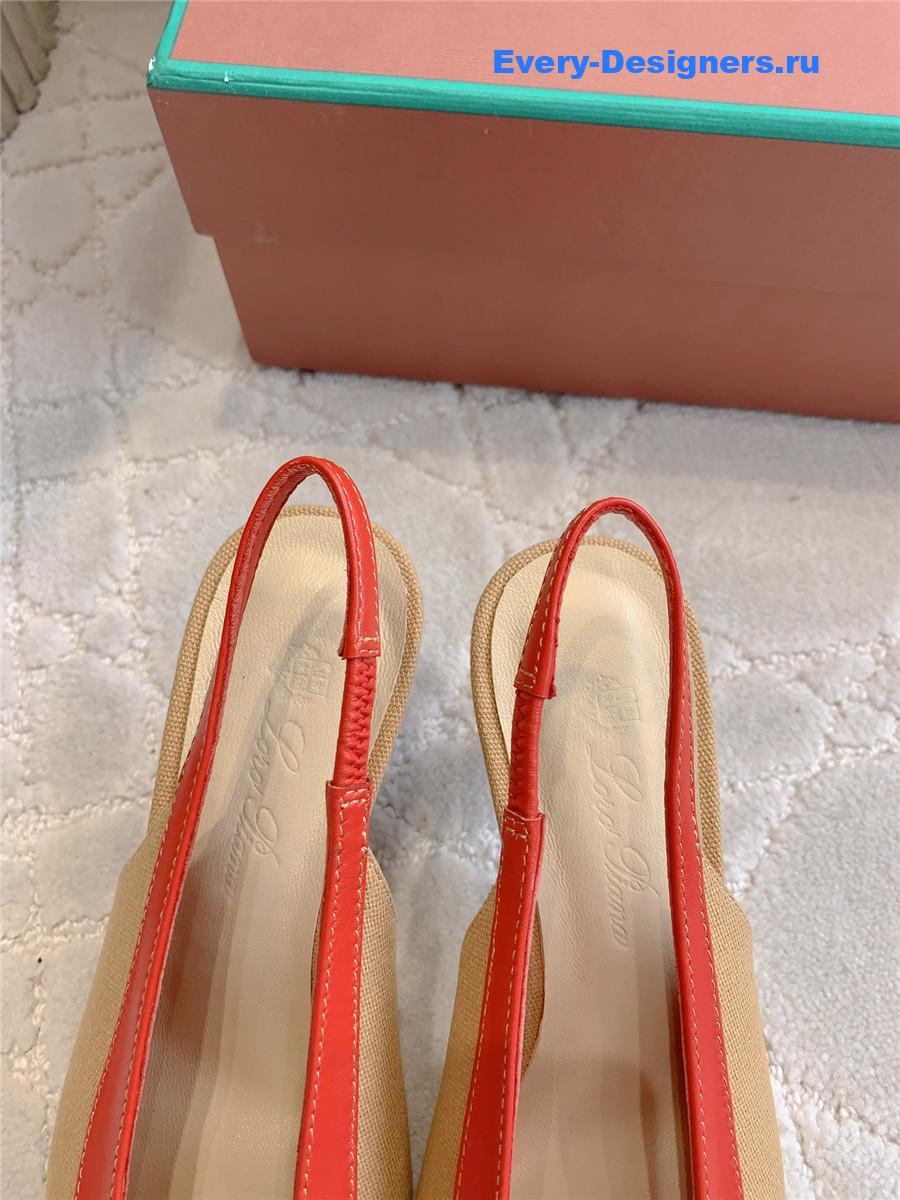 L0r0 P1ana rebecca slingback pumps in wood