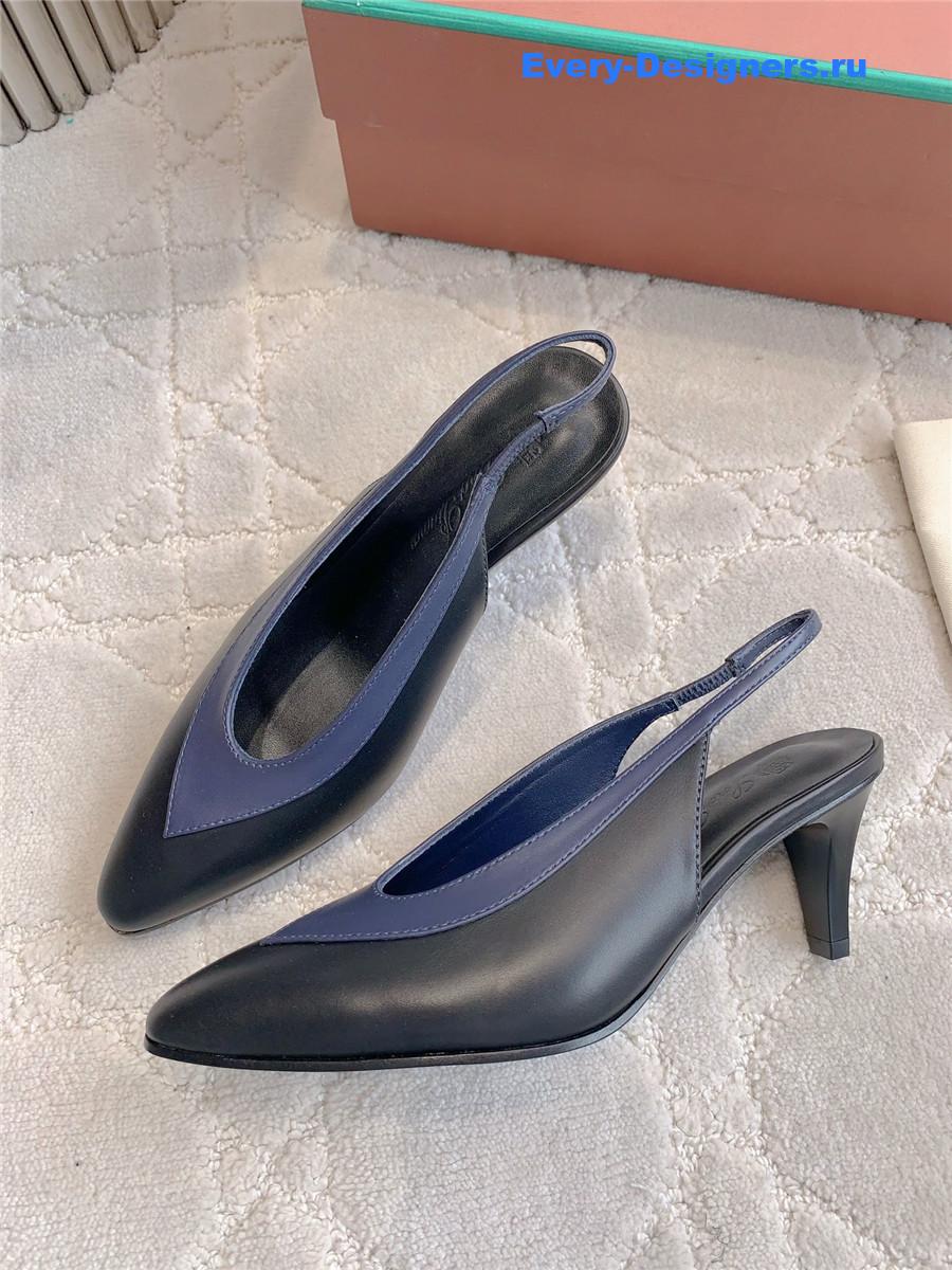 L0r0 P1ana rebecca slingback pumps in black/ink