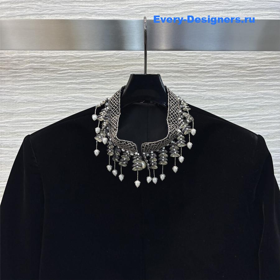 D10r velvet cropped jacket