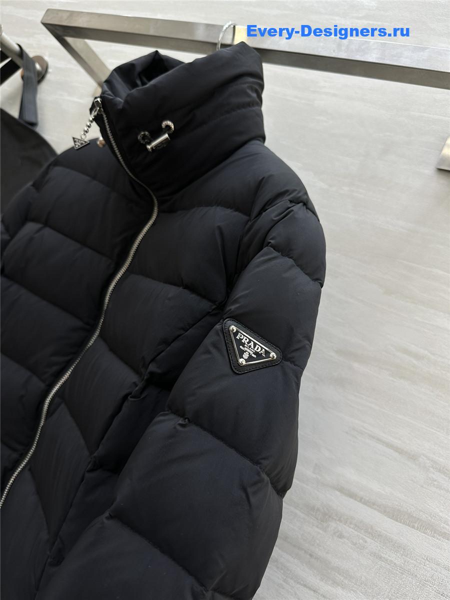 Pra*a stand collar mid-length down jacket