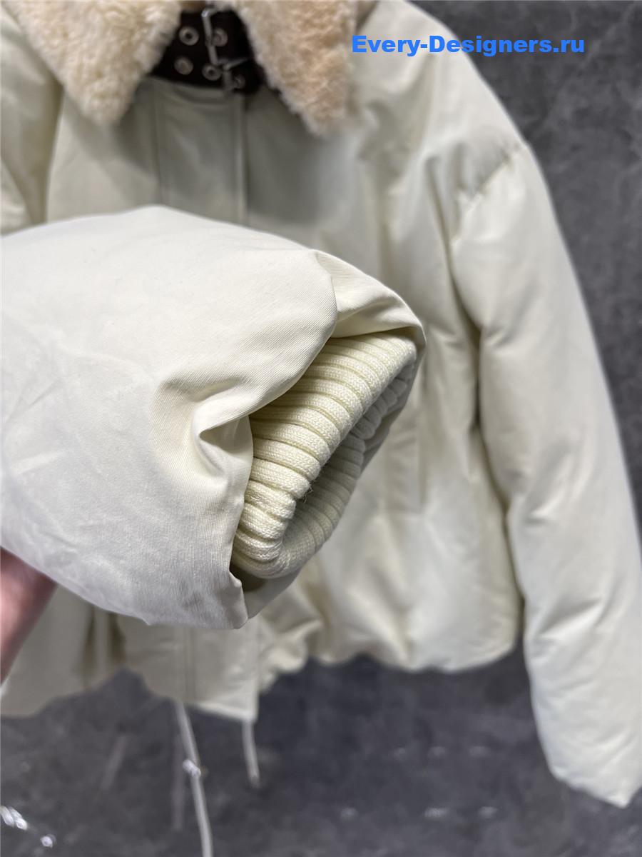 L0ew* genuine shearling lapel quilted coat