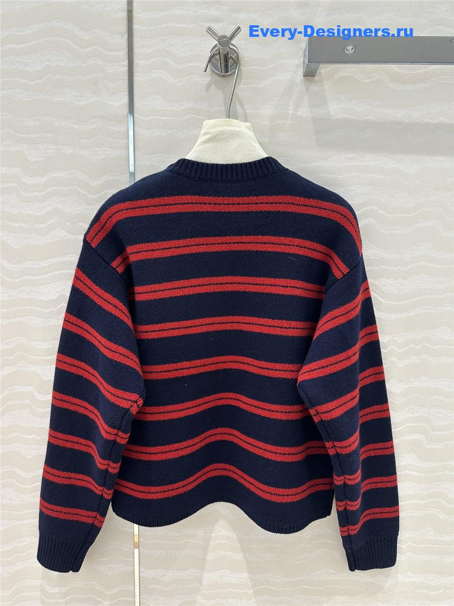 Miu Miu Gestreifter Striped Knitted Sweater