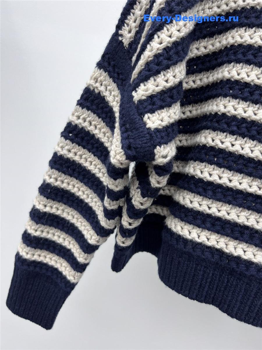BC Striped Turtleneck Sweater Navy
