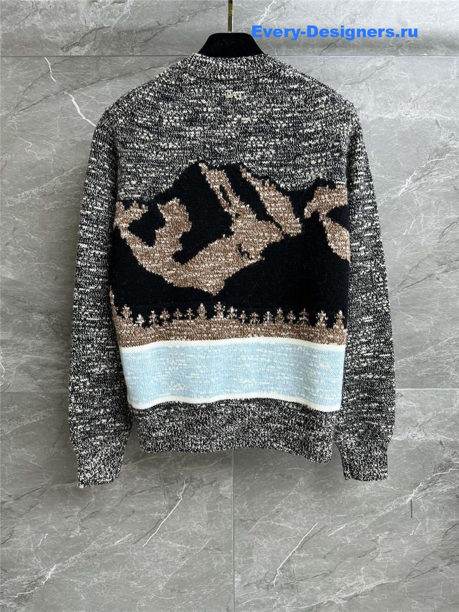 CC Snow Mountain Jacquard Sweater Grey