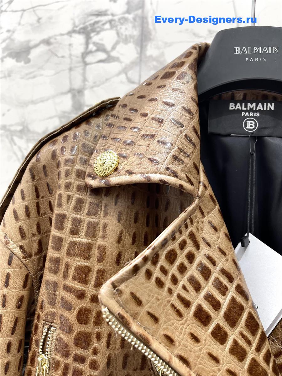 Balmain genuine leather jacket sheepskin