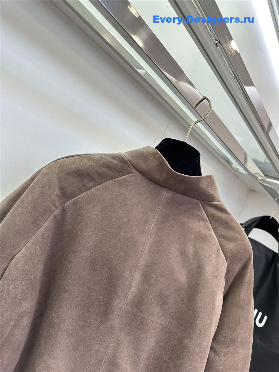 M1um1u leather down jacket
