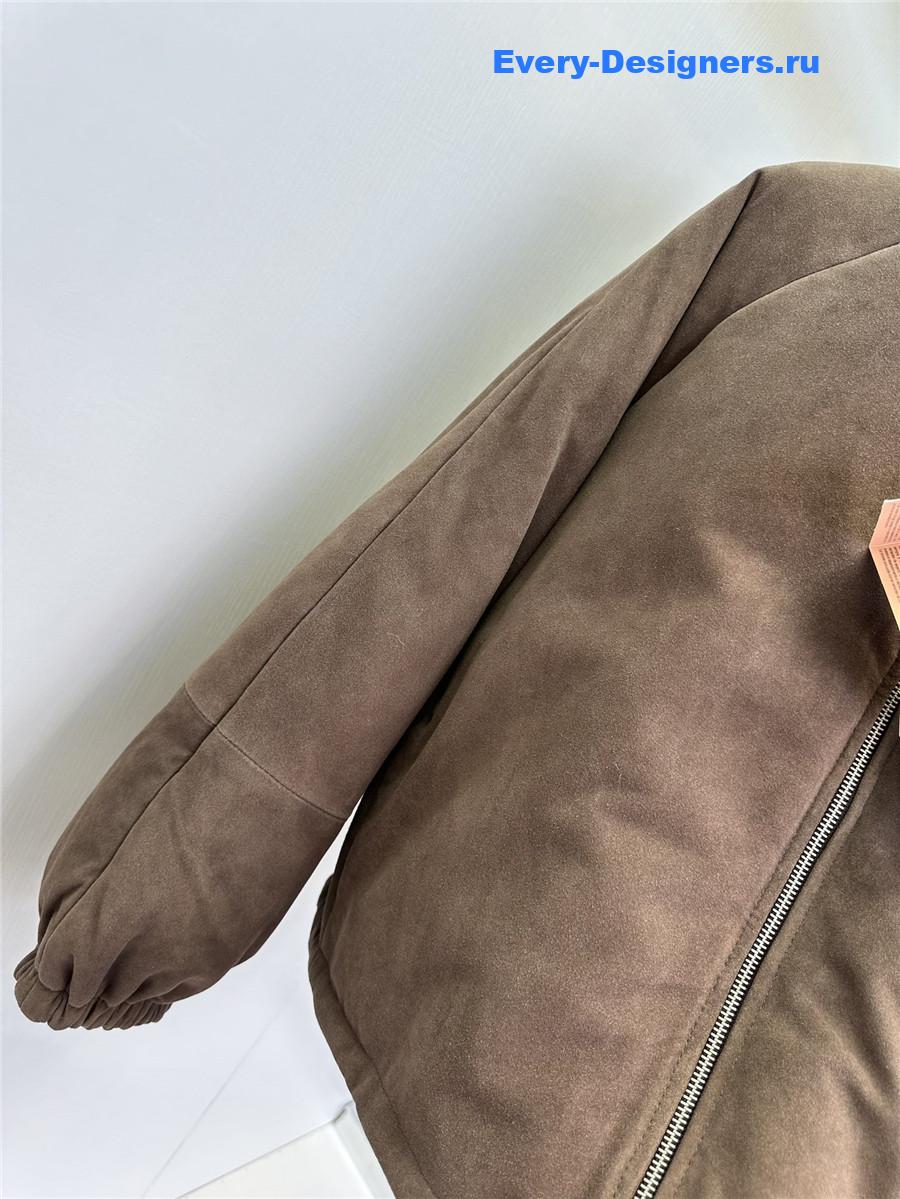M1um1u leather down jacket
