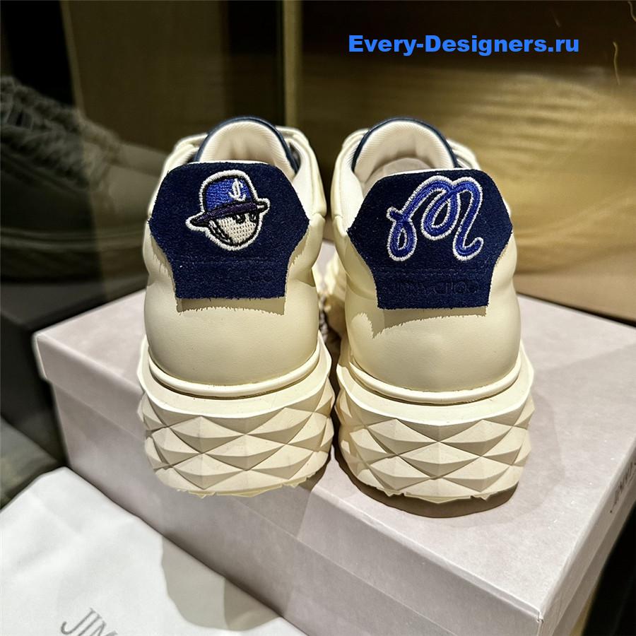 j1m*y ch00 D1am0nd maxi leather sneakers