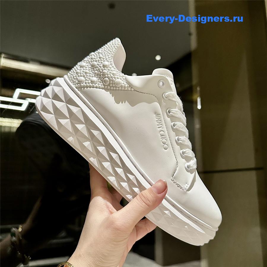 j1m*y ch00 white D1am0nd maxi sneakers