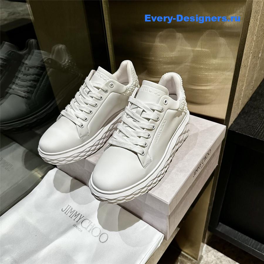 j1m*y ch00 white D1am0nd maxi sneakers