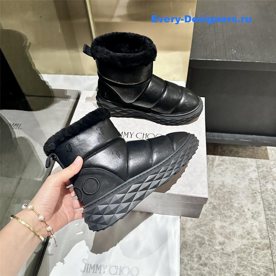 J1m*y Ch00 xan leather snow boots black