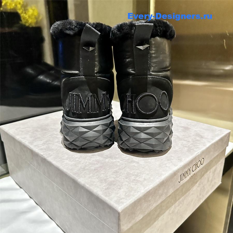 J1m*y Ch00 xan leather snow boots black