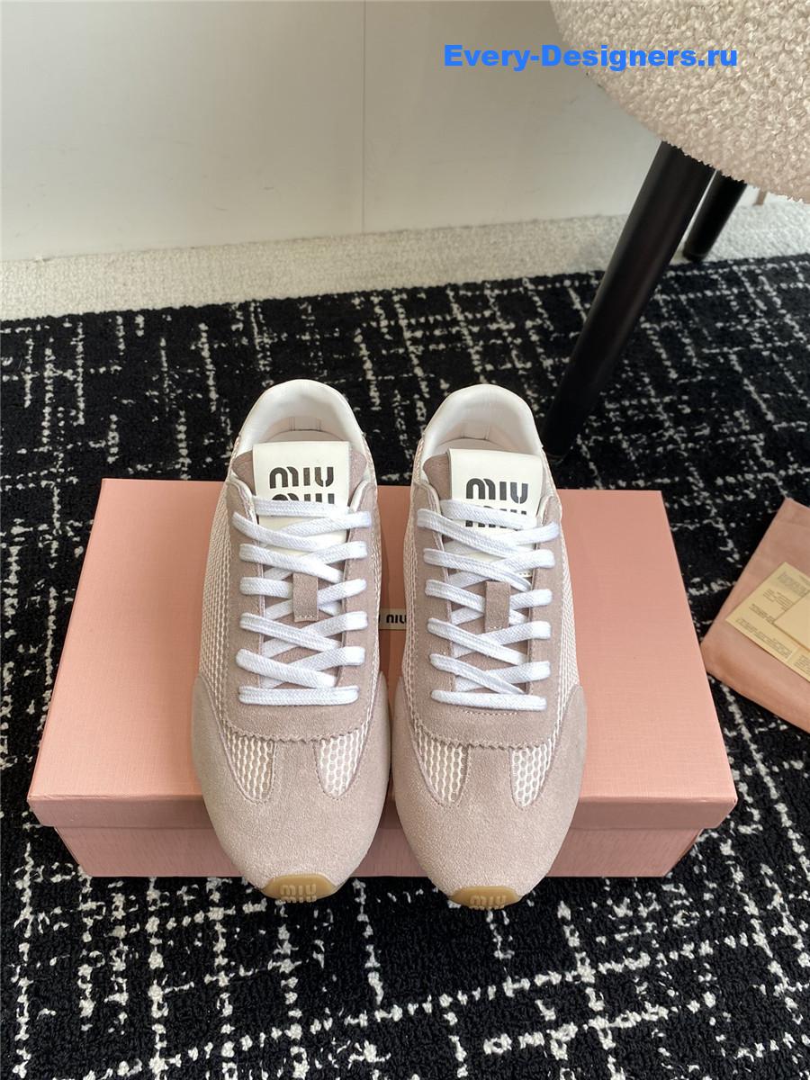 Miu Miu Lace-Up Flat Sneakers