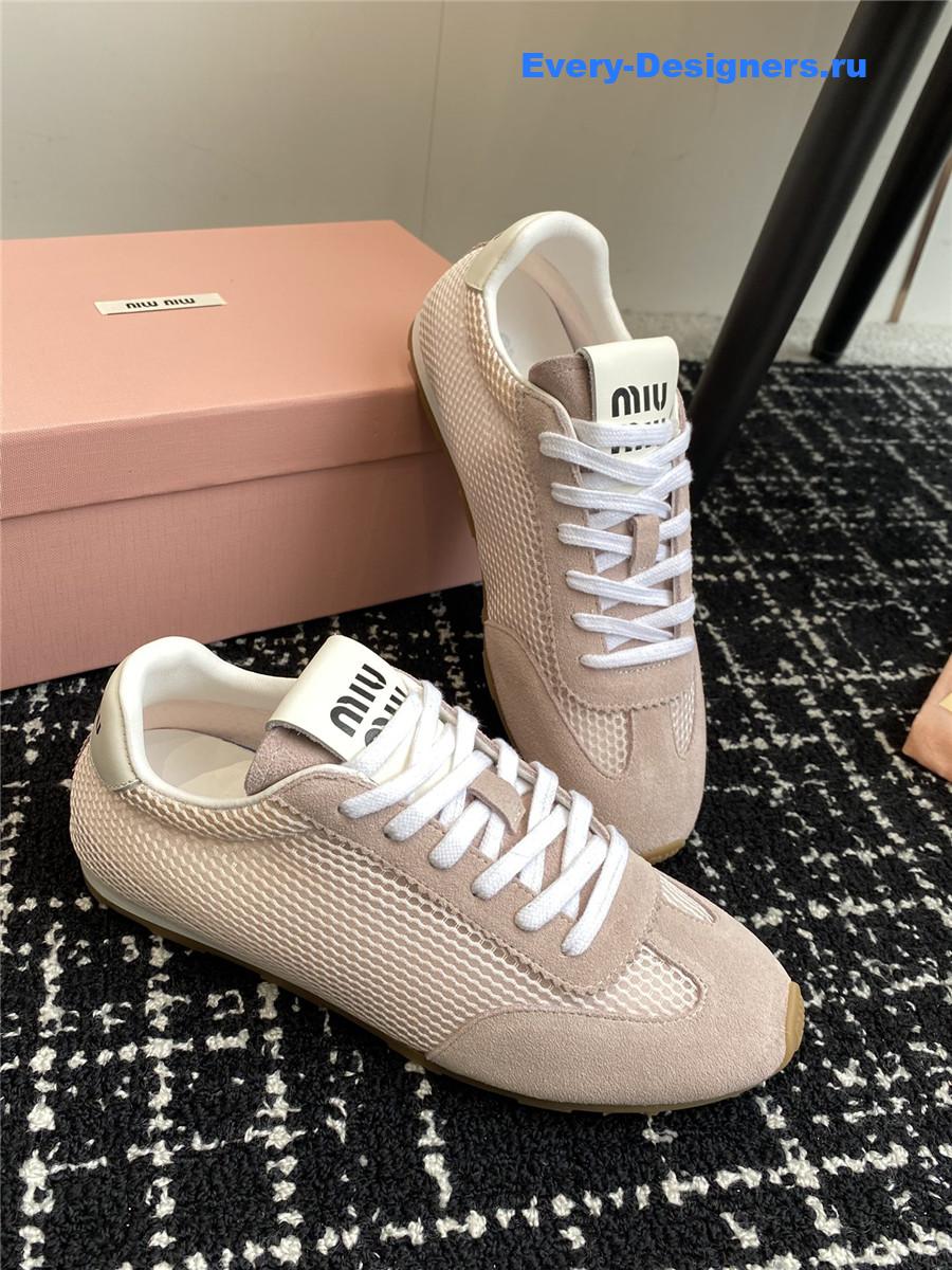 Miu Miu Lace-Up Flat Sneakers