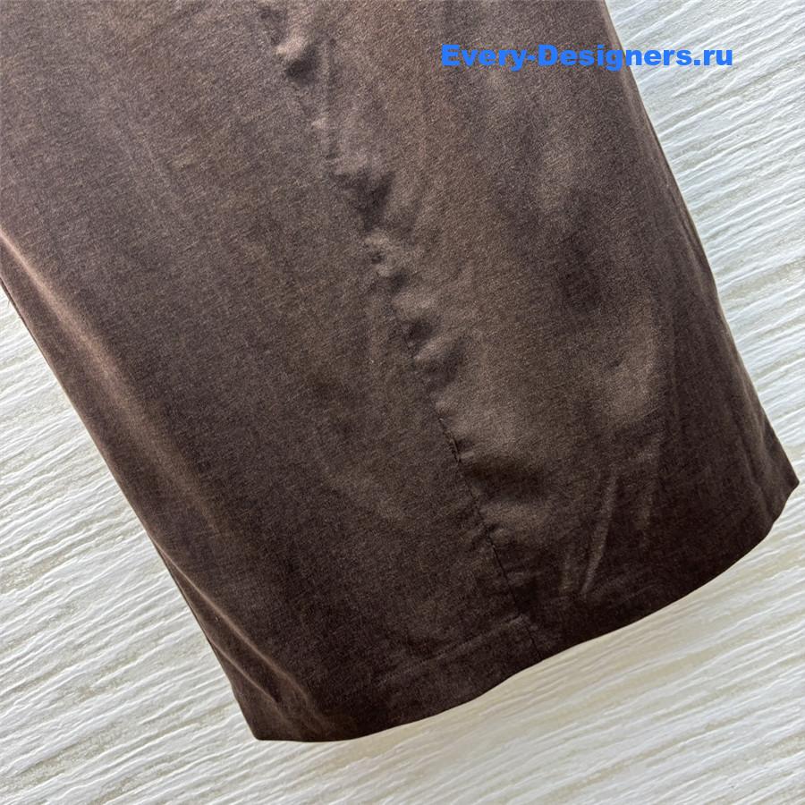 b0tt*ga Ven*ta wool twill maxi skirt taupe