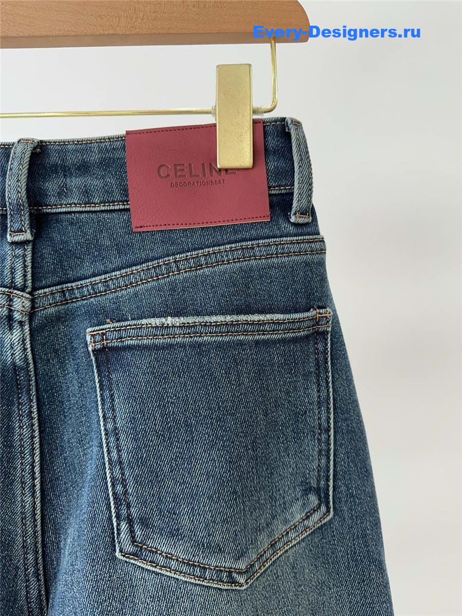 Ce1i*e fleece straight jeans