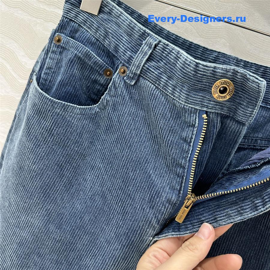 M1um1u denim corduroy pants