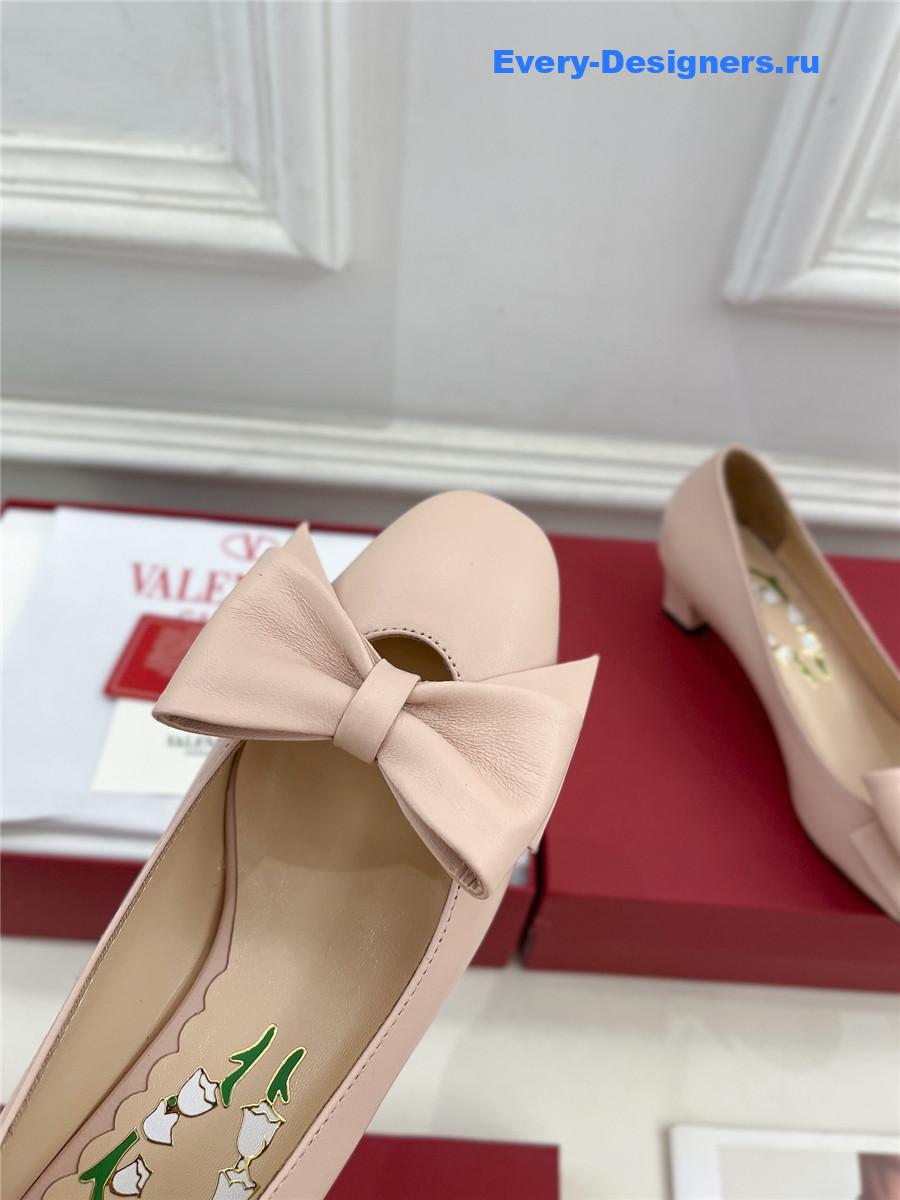 Va1e*ntin0 bowow pump in kidskin 45mm pink