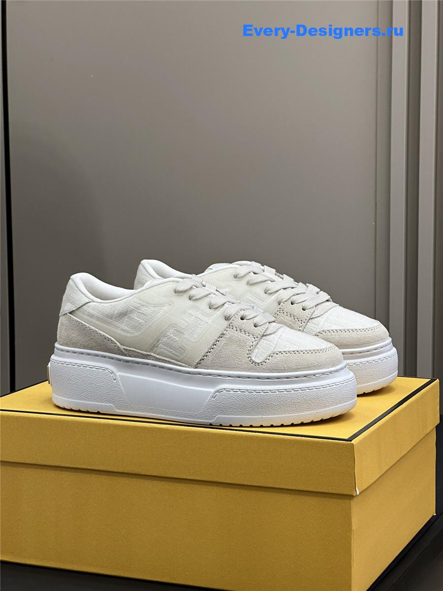 F**di logo match beige sneakers
