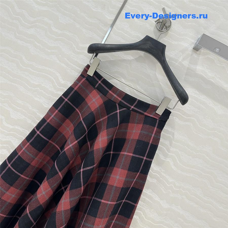 D10r checked wool maxi skirt