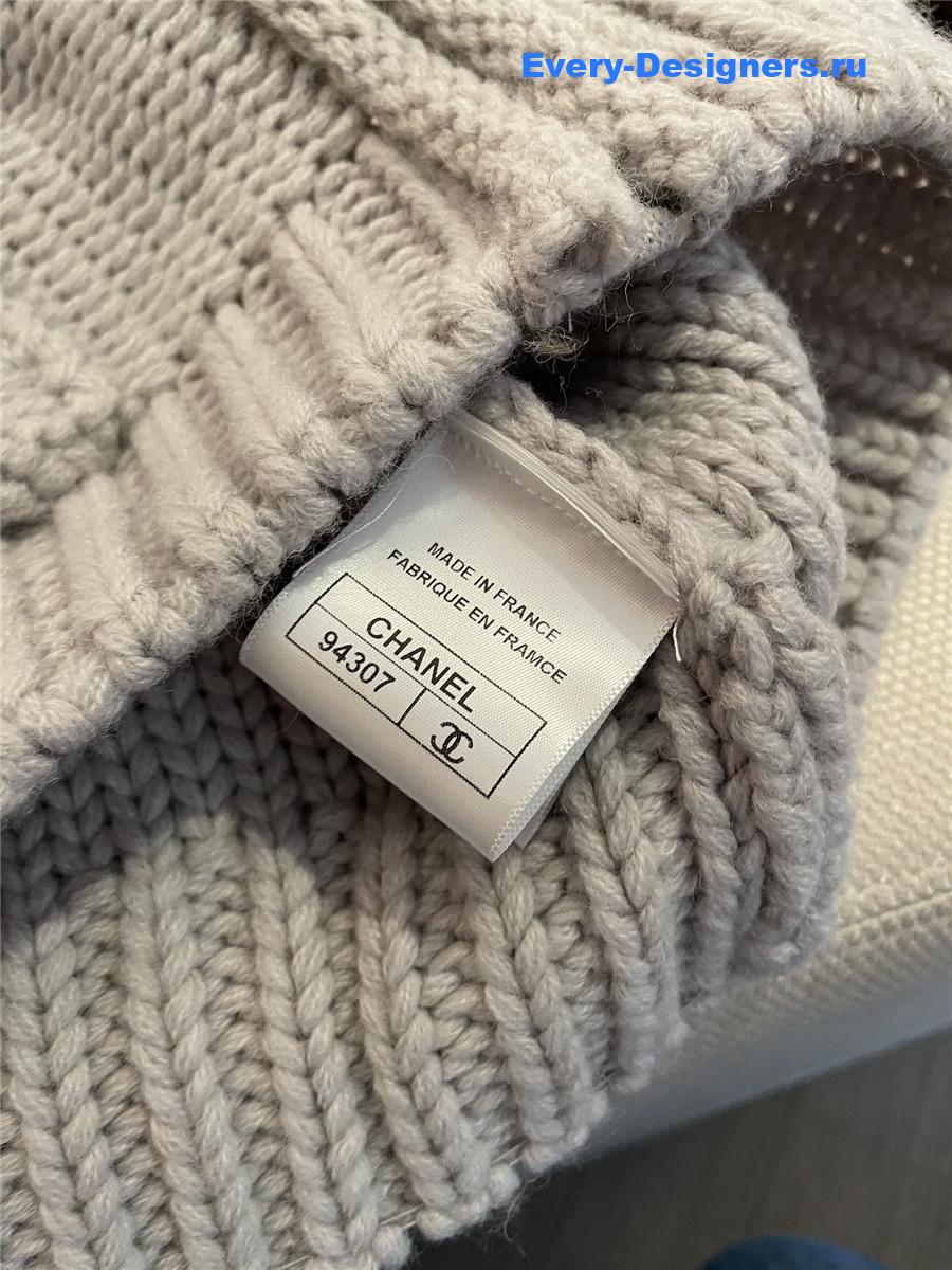 Ch**el wool zip-up sweater
