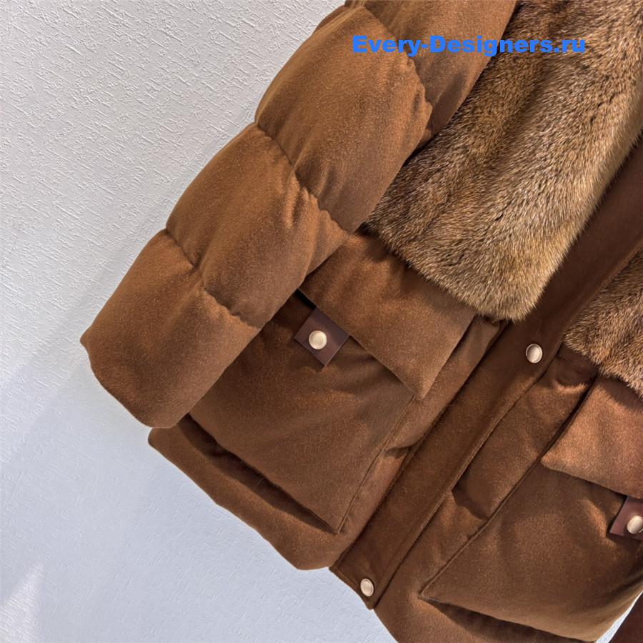 L0r0 P1ana mink stand collar down jacket