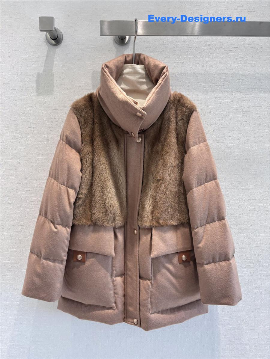 L0r0 P1ana mink stand collar down jacket