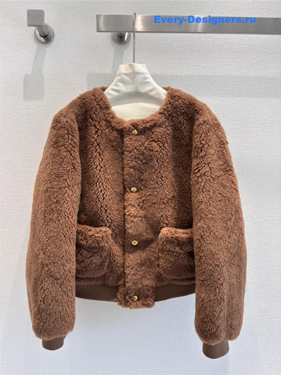 Ce1i*e curly crew neck coat