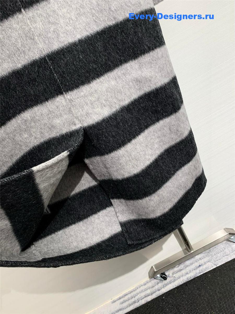 Acne studios striped wool fleece coat