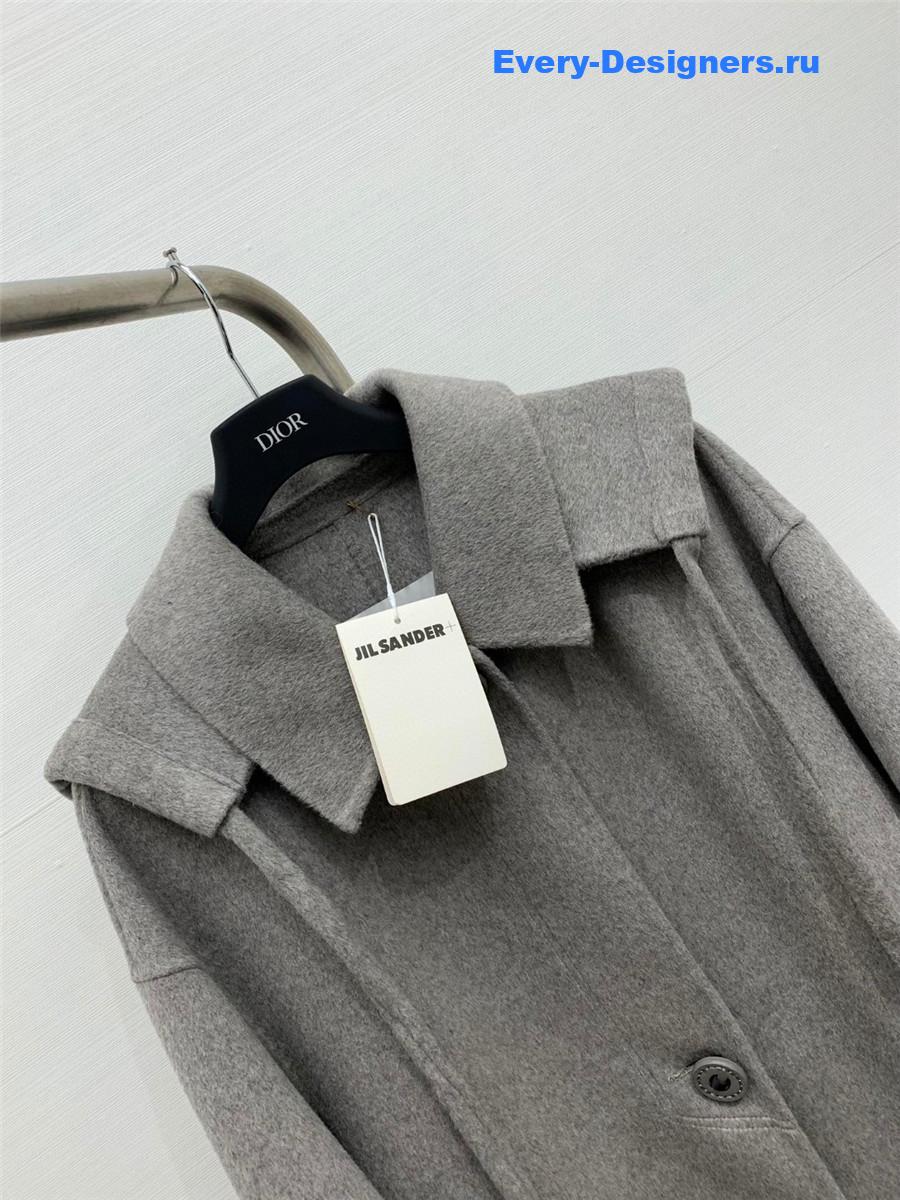 Jil sander hooded cashmere coat