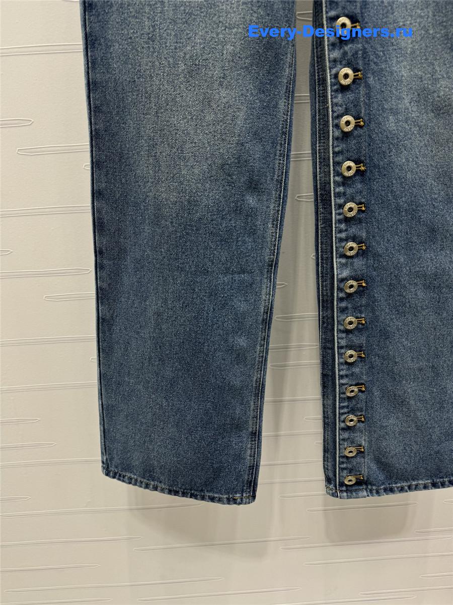 L0ew* button-down straight jeans